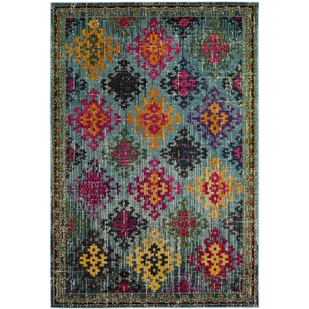 Safavieh 8 x 10 ft. Monaco Power Loomed Rug, Large Rectangle - Blue and Multi Color MNC244N-810